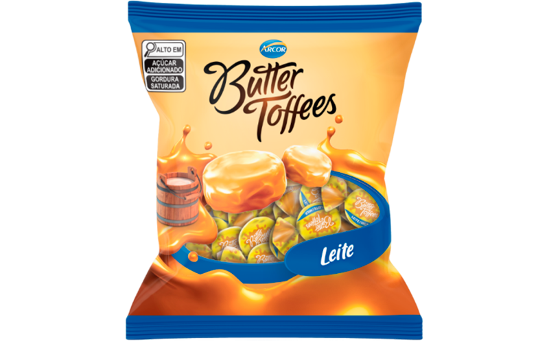 BALA ARCOR BUTTER TOFFEE LEITE - 100G | Embalamil Embalagens